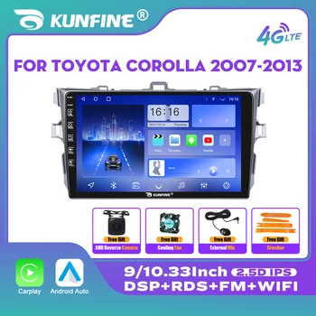 10.33 Hüvelyk autórádió Toyota COROLLA 2007-13 2Din Android Octa-Core Autó Hifi DVD GPS Navigációs Játékos QLED Képernyő Carplay