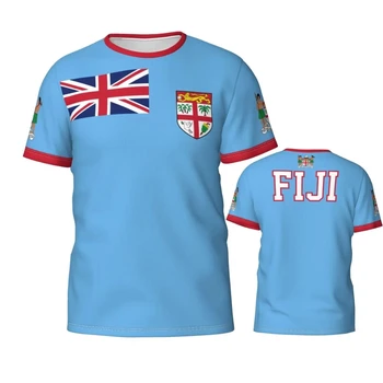 Egyéni Név Szám Fidzsi Zászló Jelkép 3D-s póló Férfi Női Pólók jersey csapat Ruhát Foci Szurkolók Ajándék póló