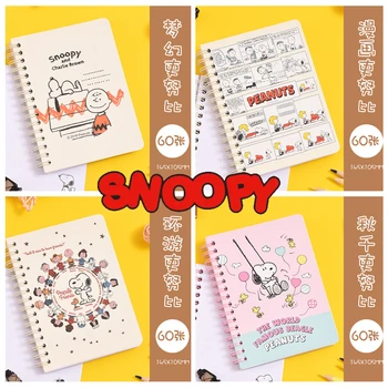 Snoopy A6-Os Spirál Tekercs Notebook Rajzfilm Napló Heti Írásban Tervező Napló, Jegyzettömb, Iskola, Hivatal Rajz, Festmény Vázlatfüzet